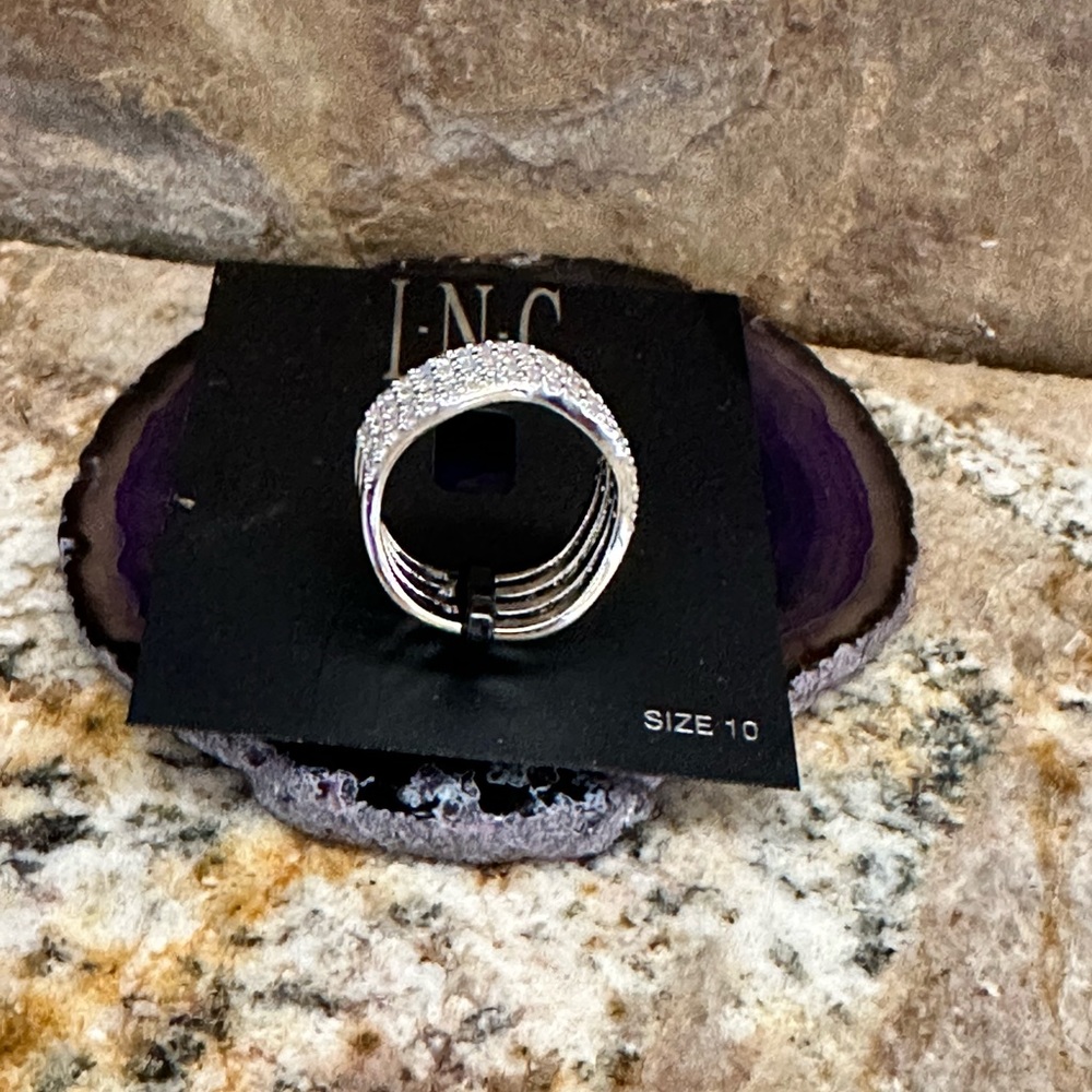 INC Silver Stackable CZ Rings - Picture 3 of 10